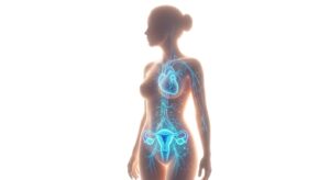 산부인과 진료의 추상적 의학 일러스트