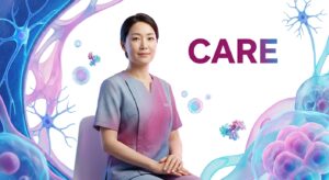 평온한 표정으로 검사 결과를 상담받는 여성과 의료 서비스 이미지