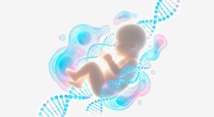 아기 성장 발달 개념의 3D 일러스트레이션